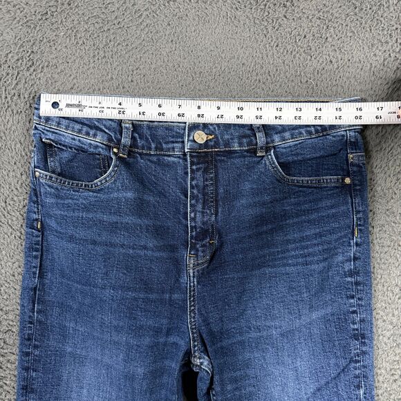 ME+EM Jeans Womens 31 Blue Straight Leg Stretch Dark Wash Denim - Picture 8 of 13